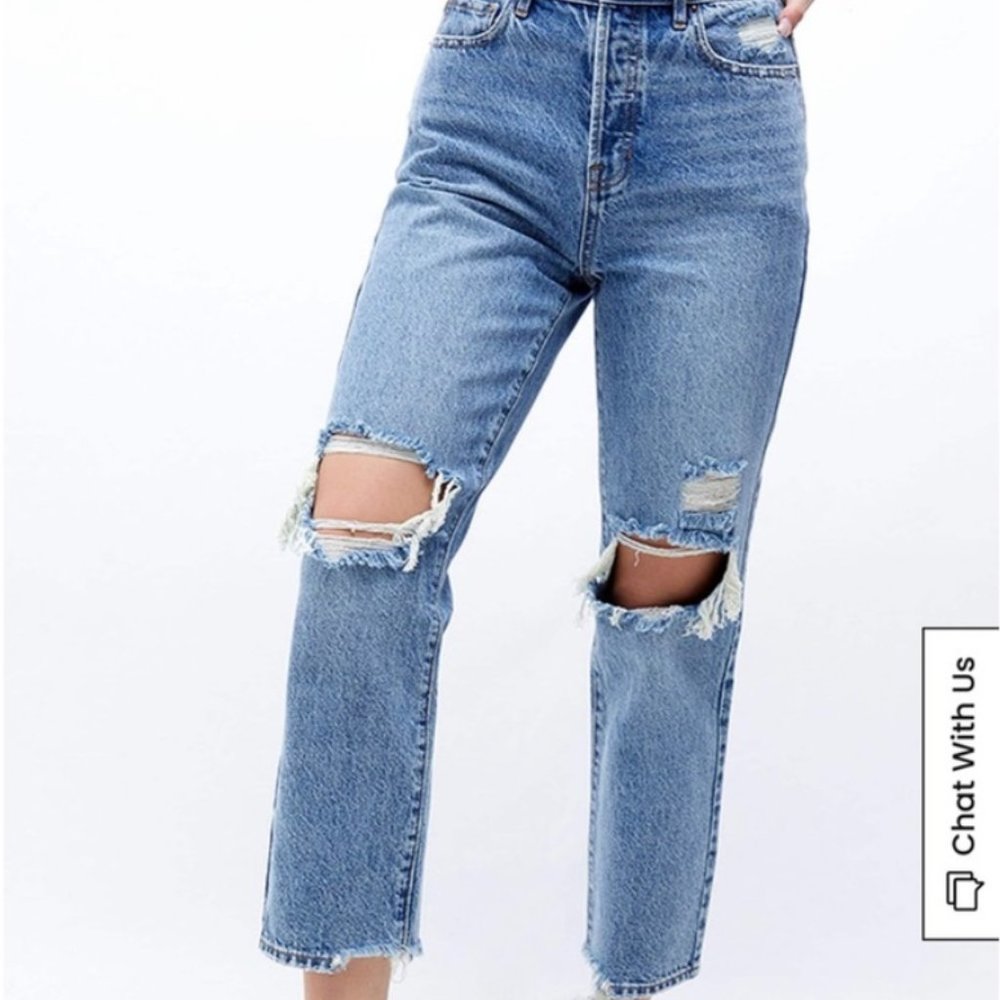 PacSun High-Rise Straight Ripped Jeans - Size 23